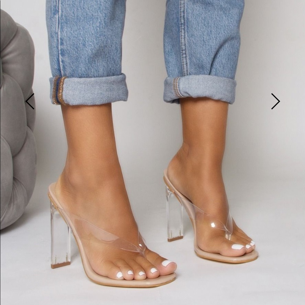 SIMMI London Nude Clear Flip Flop Mules NEW